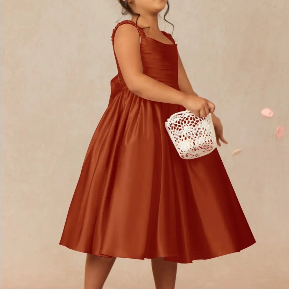 Azazie paprika flower girl dress
